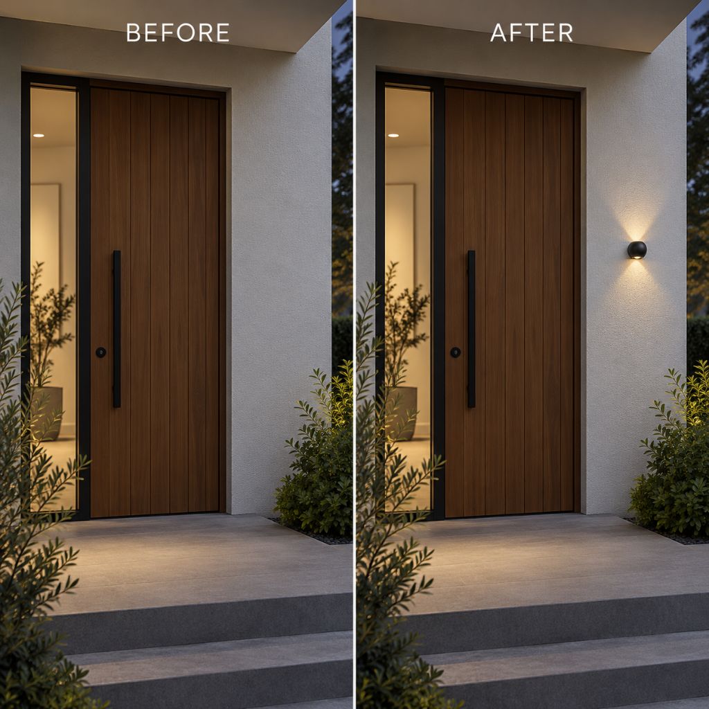 Round LED Outdoor Wall Light IP65 Up Down 6W