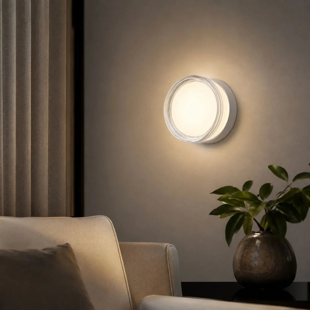 Round led wall sconce ip65 cct switch indoor outdoor lamp – view 3