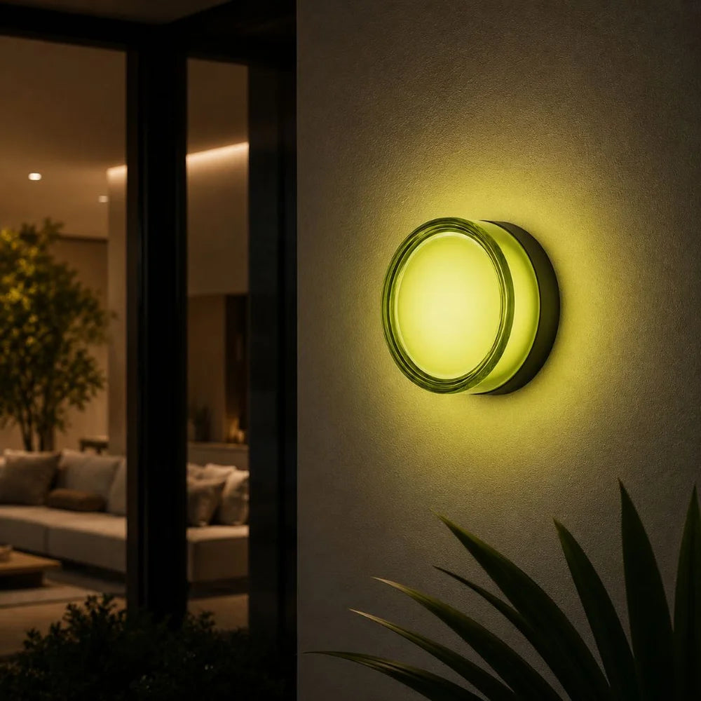 Round led wall sconce ip65 cct switch indoor outdoor lamp – view 4