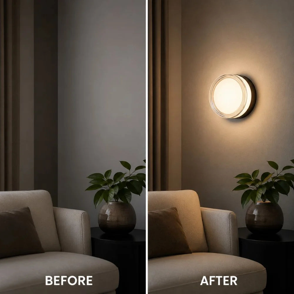 Round led wall sconce ip65 cct switch indoor outdoor lamp – view 5
