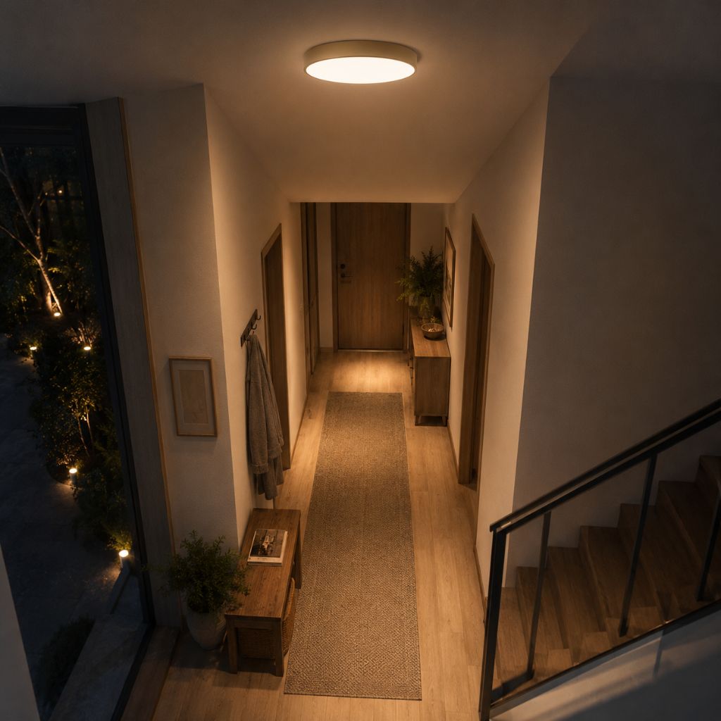 Round Slim Semi Flush Ceiling Light Fixture For Living Room