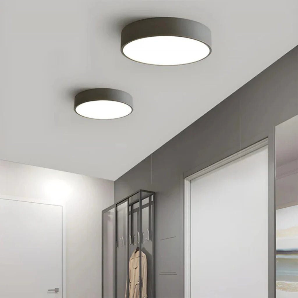 Round Slim Semi Flush Ceiling Light Fixture For Living Room