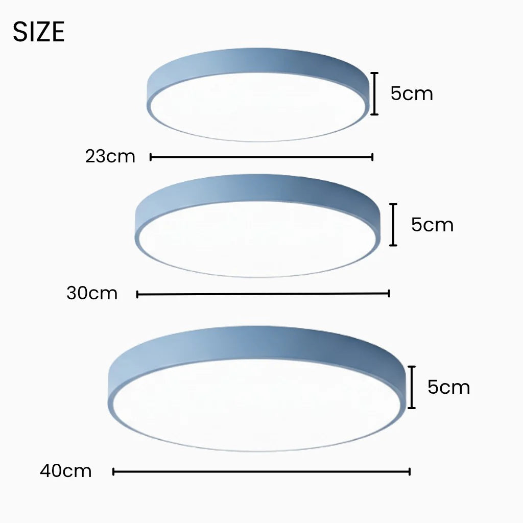 Round Slim Semi Flush Ceiling Light Fixture For Living Room