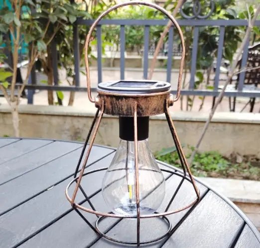 Rustic Solar Hanging Lantern with Vintage Cage Design - Lattea Global