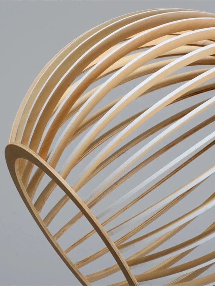 Rustic Wooden Cage Pendant Light - Lattea Global