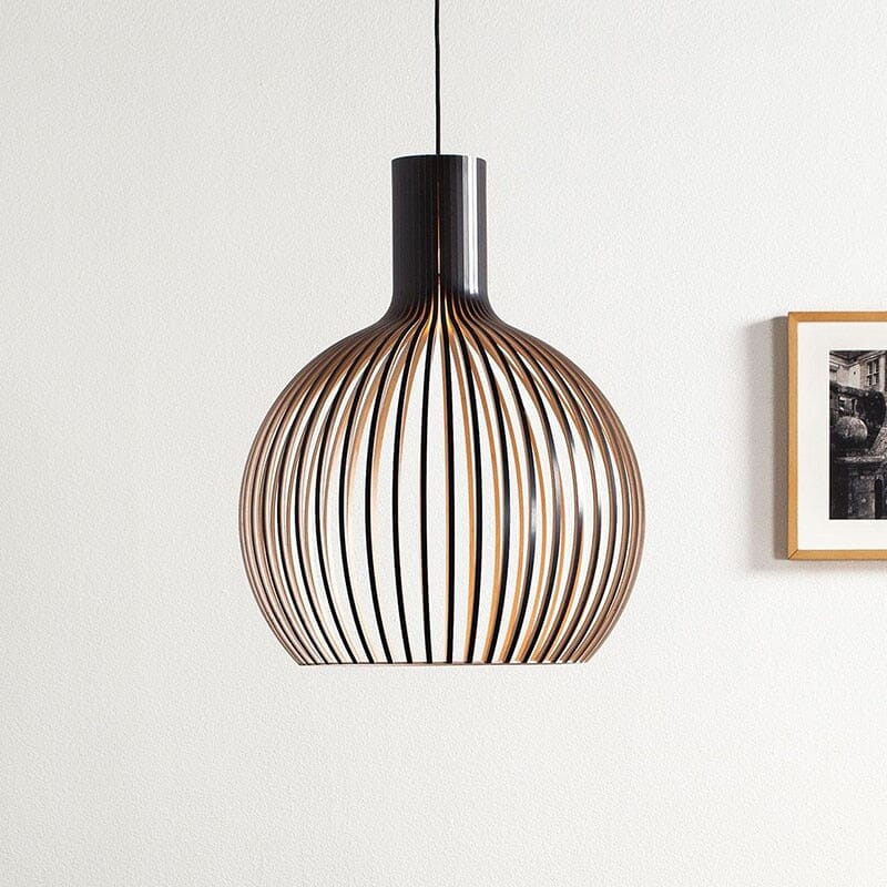 Rustic Wooden Cage Pendant Light - Lattea Global