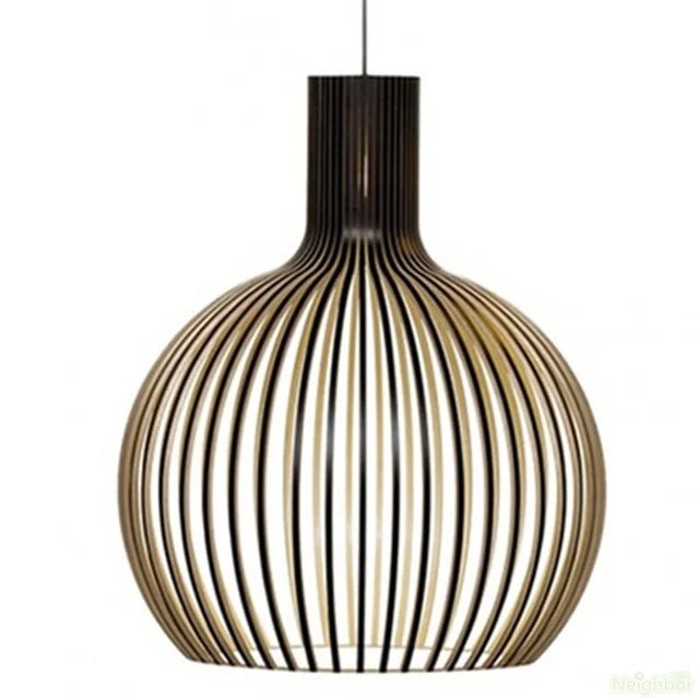 Rustic Wooden Cage Pendant Light - Lattea Global