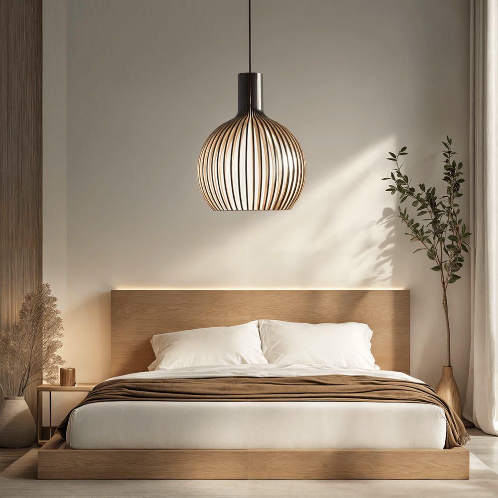 Rustic Wooden Cage Pendant Light - Lattea Global