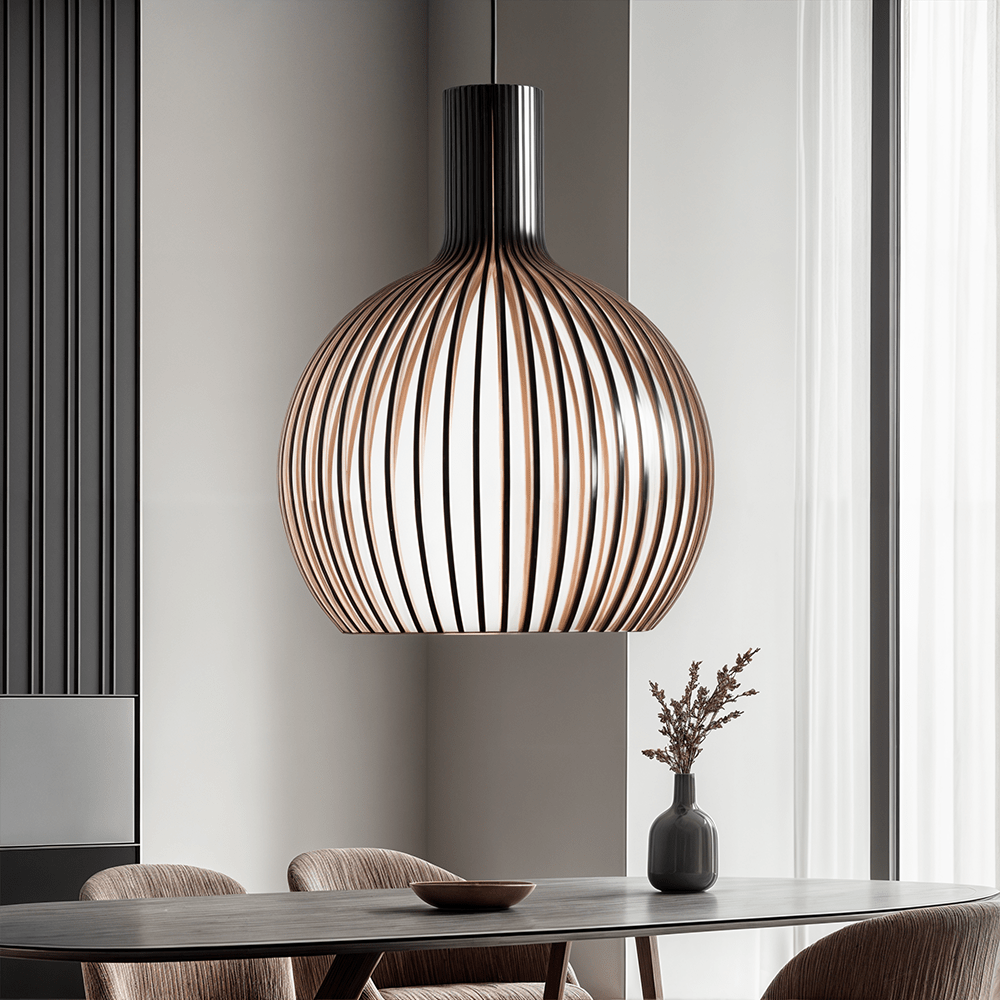 Rustic Wooden Cage Pendant Light - Lattea Global