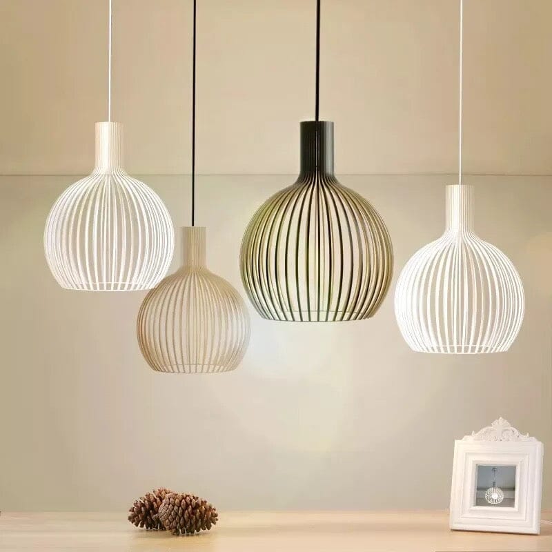 Rustic Wooden Cage Pendant Light - Lattea Global