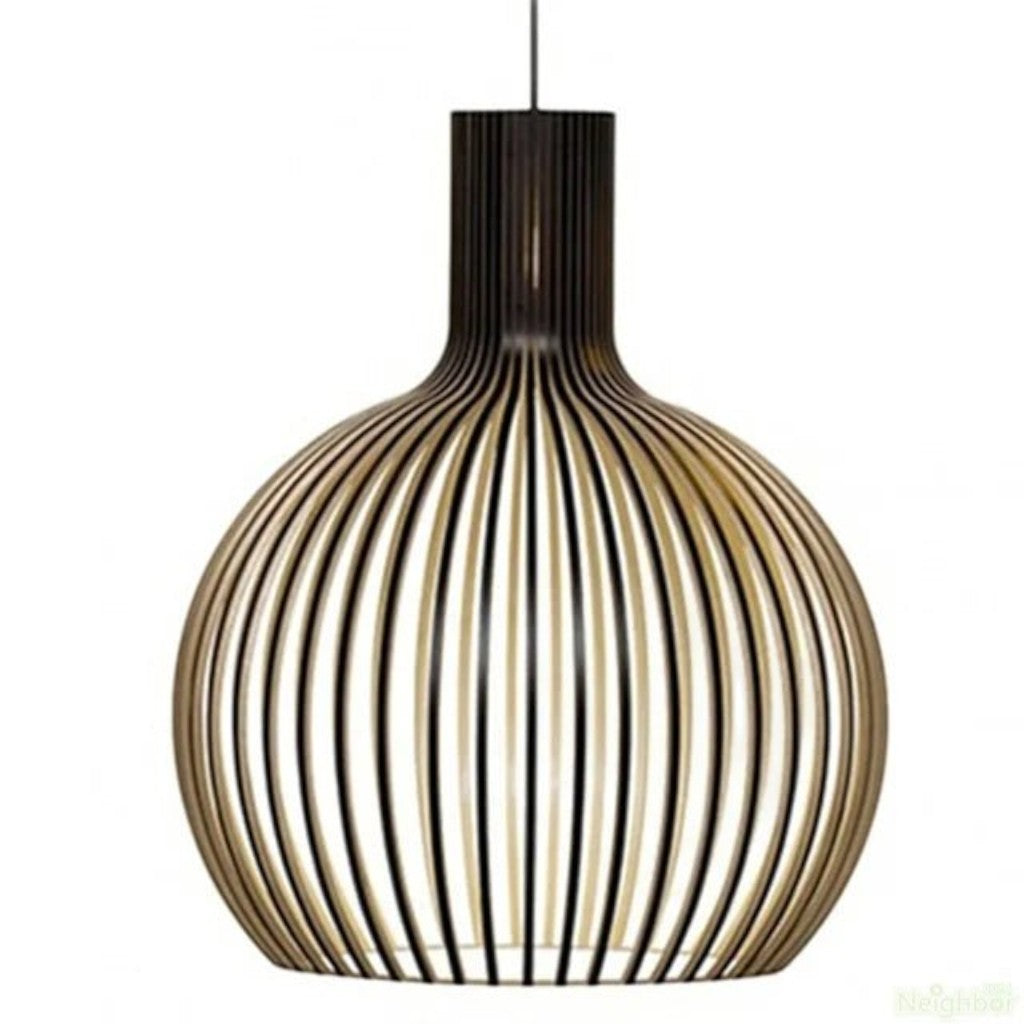 Rustic Wooden Cage Pendant Light