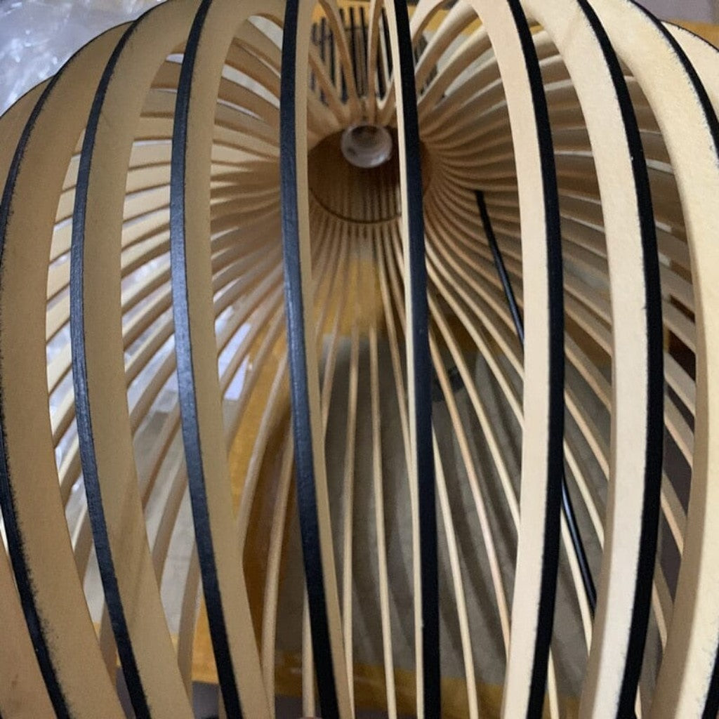 Rustic Wooden Cage Pendant Light