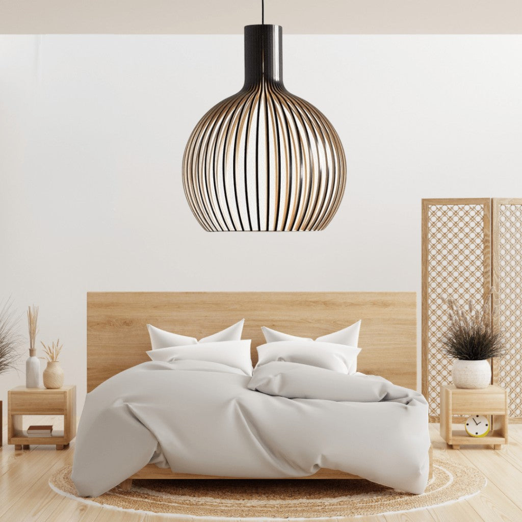 Rustic Wooden Cage Pendant Light