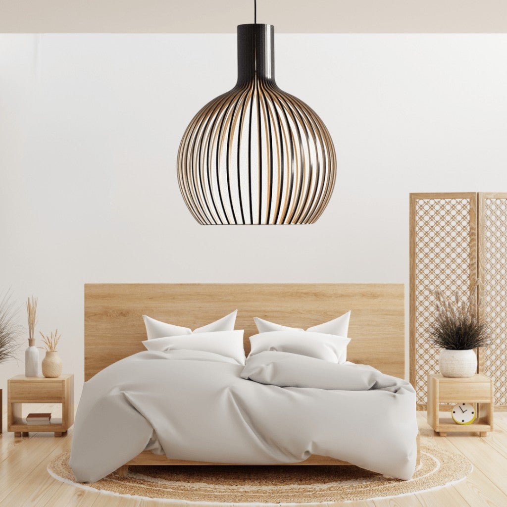Rustic Wooden Cage Pendant Light