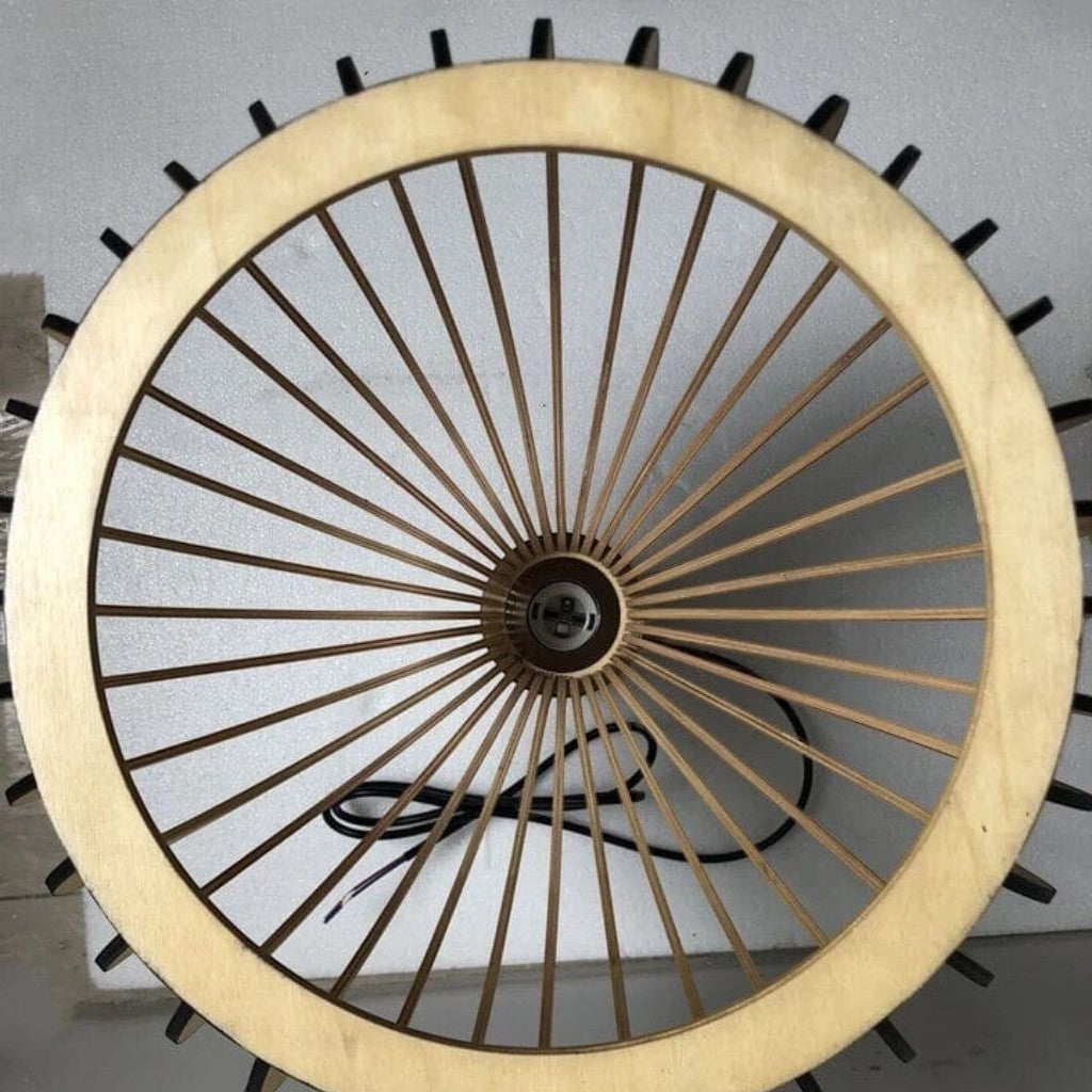 Rustic Wooden Cage Pendant Light