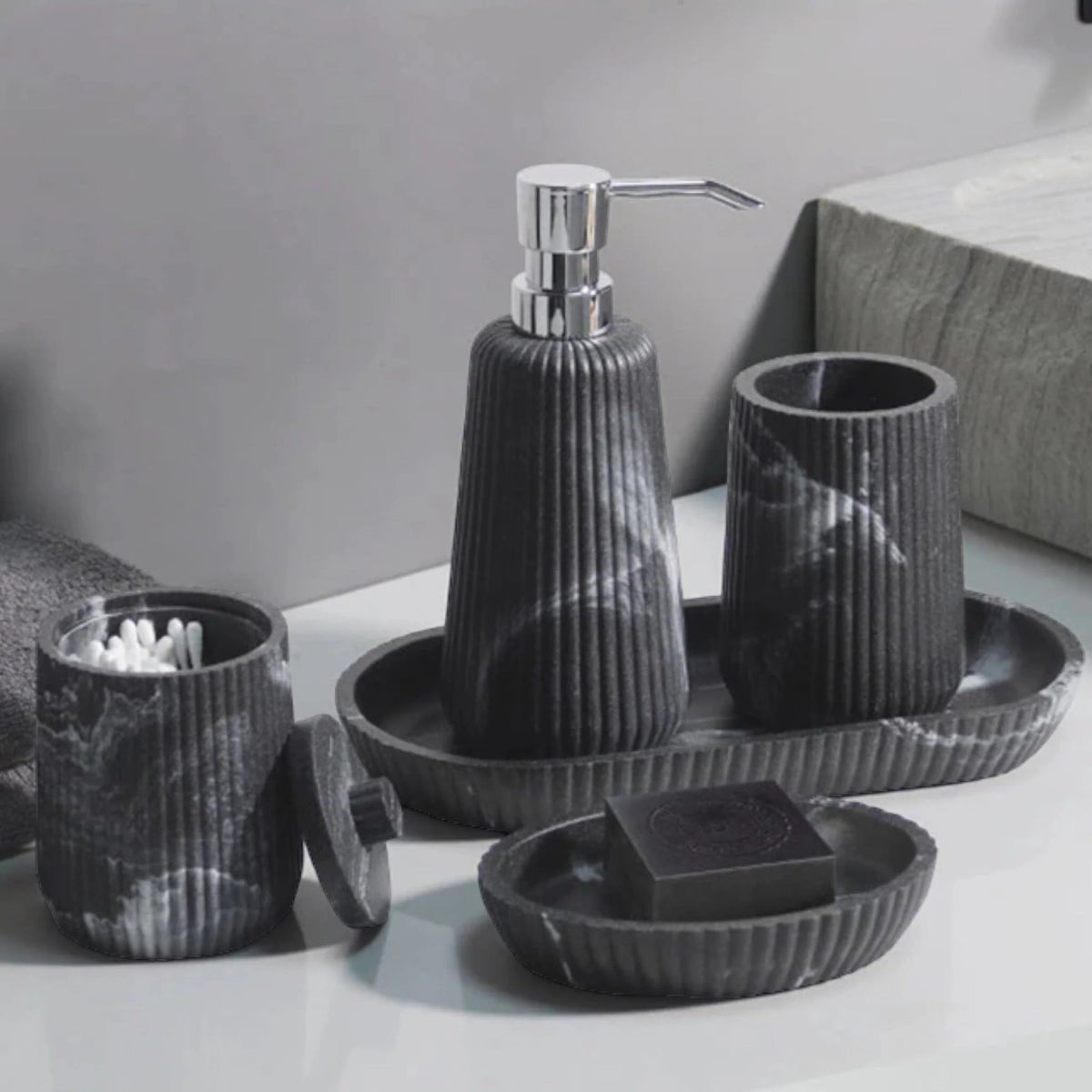 Sandstone Bath Accessory Set – Stylish & Multipurpose Decor - Lattea Global