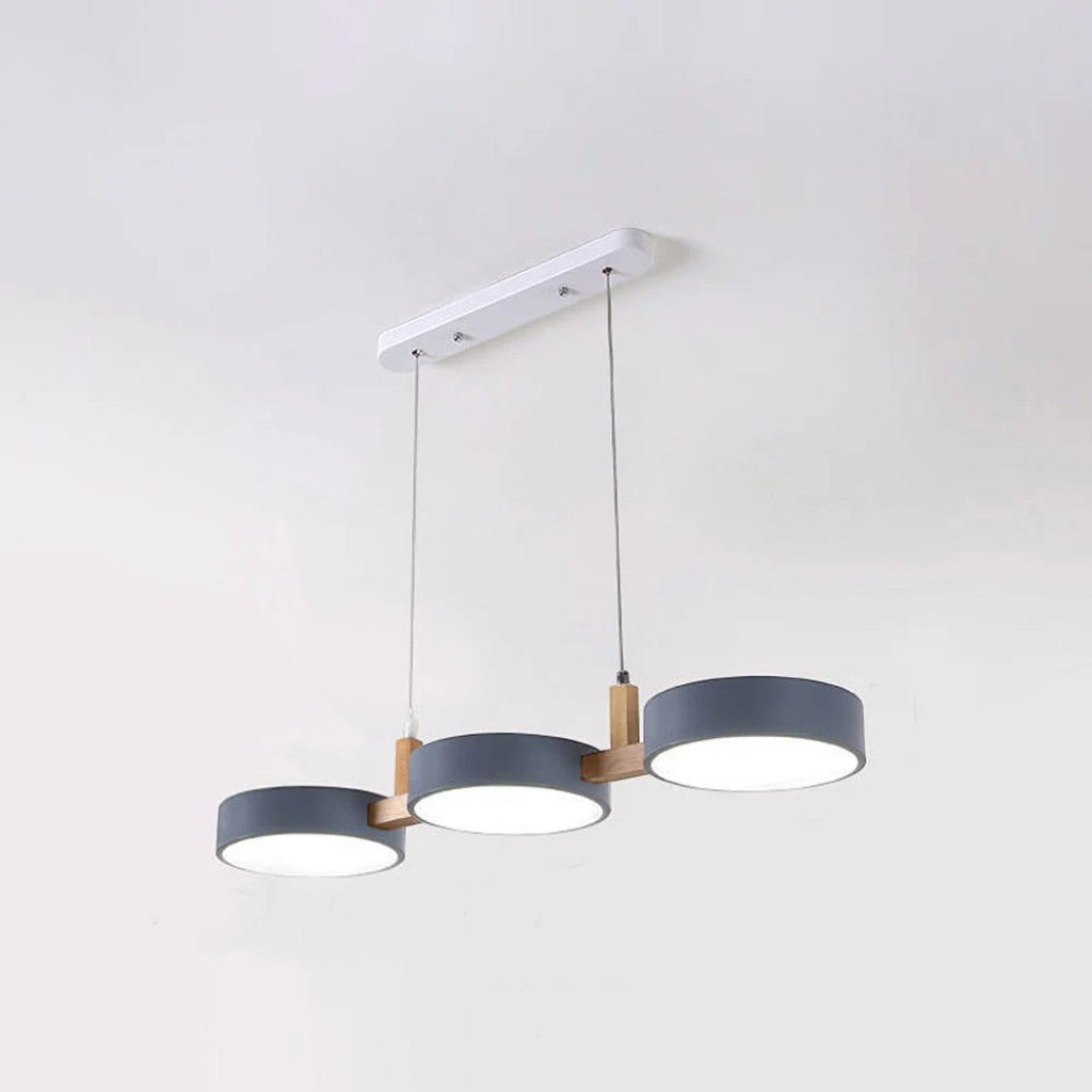 Scandinavian 3-Head Wooden Kitchen Island Pendant Light