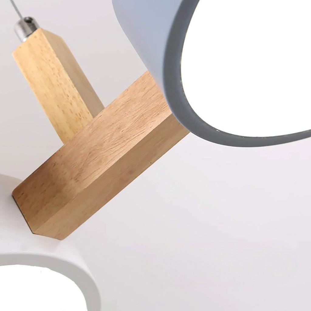 Scandinavian 3-Head Wooden Kitchen Island Pendant Light