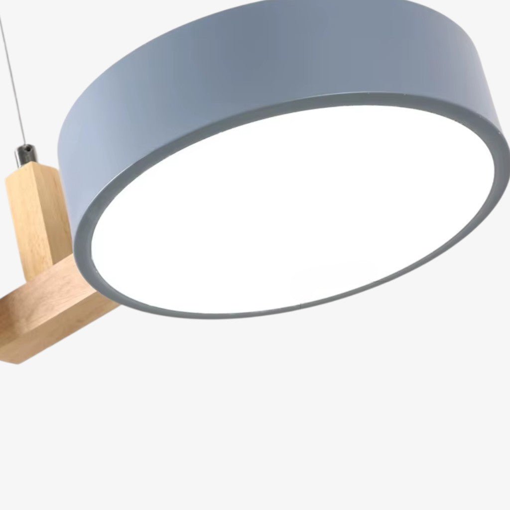 Scandinavian 3-Head Wooden Kitchen Island Pendant Light