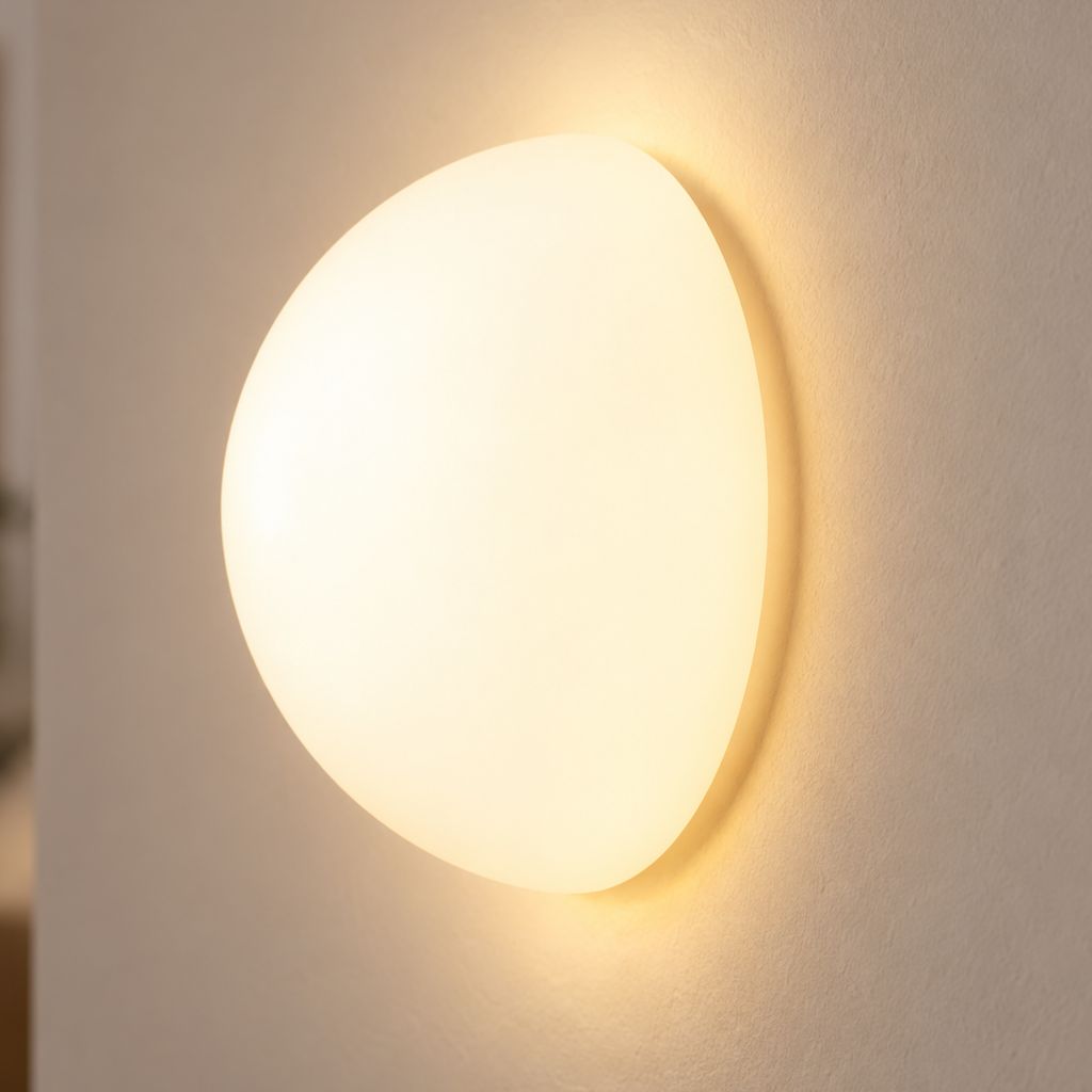 Semicircle Glass Wall Light with Concealed Base