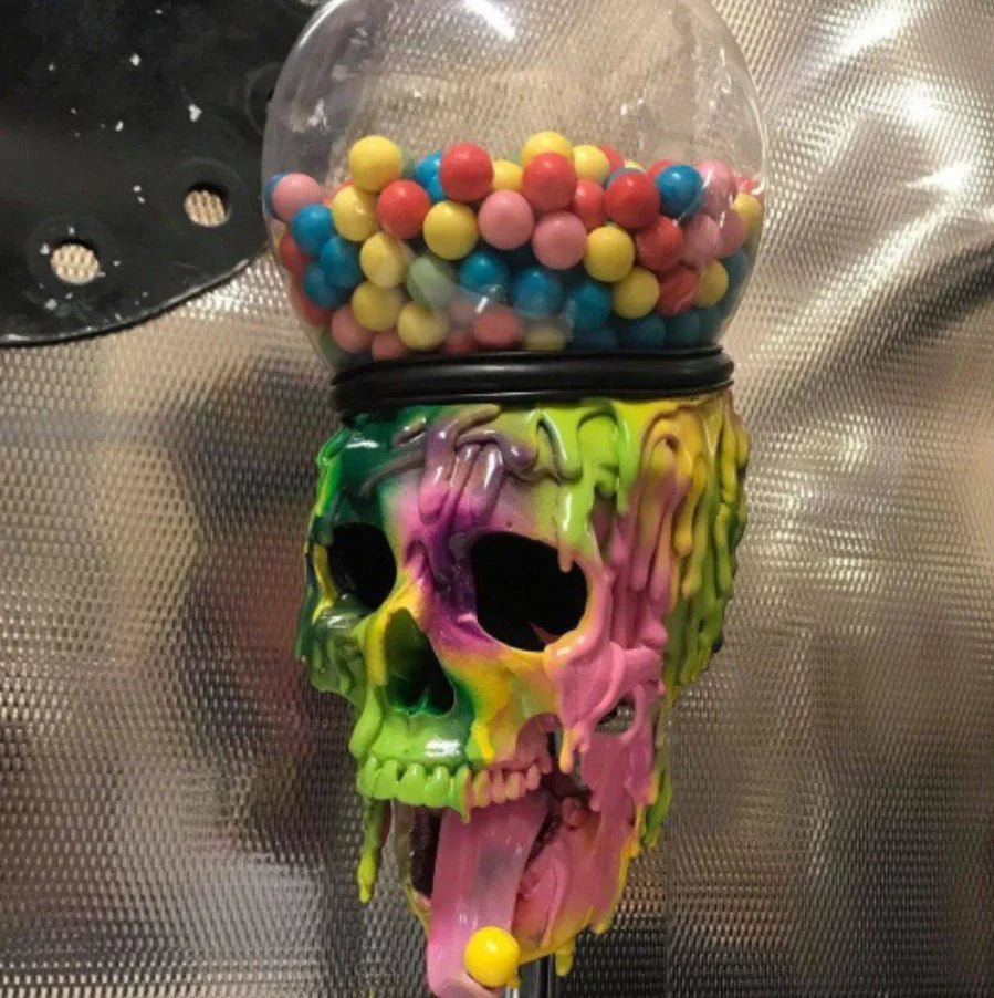 Skull Bubble Gum Machine for Halloween Table Decor - Lattea Global
