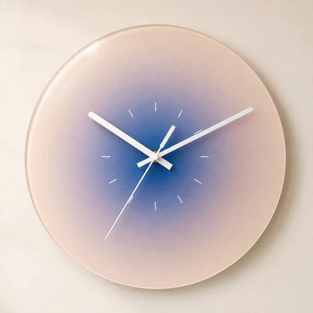 SkyGlow Sky-Inspired Glass Wall Clock studio hero