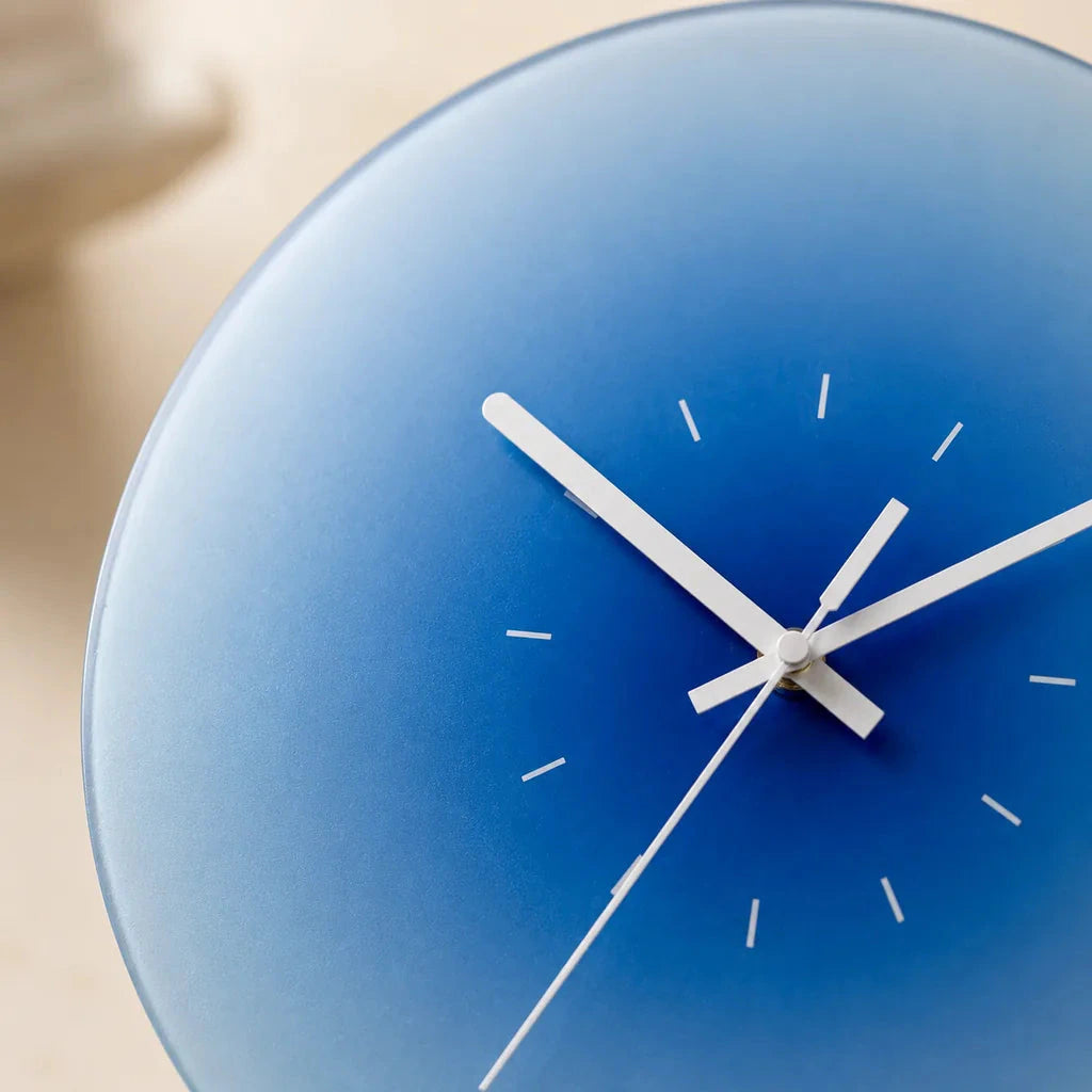 SkyGlow Sky-Inspired Glass Wall Clock glass dial close-up