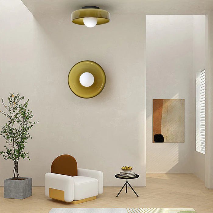 Sleek Round Glass Ceiling Light - Lattea Global