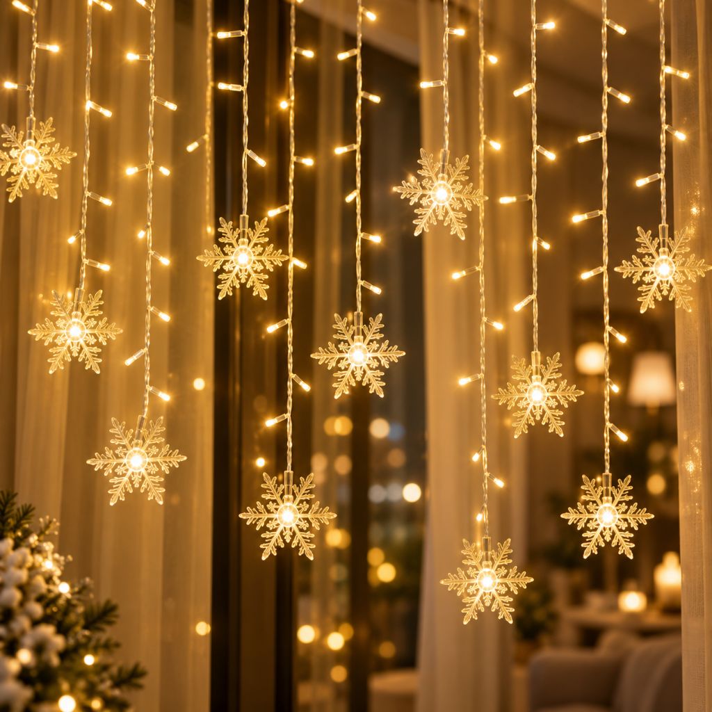 Snowflake LED Christmas Lights with 8 Lighting Modes