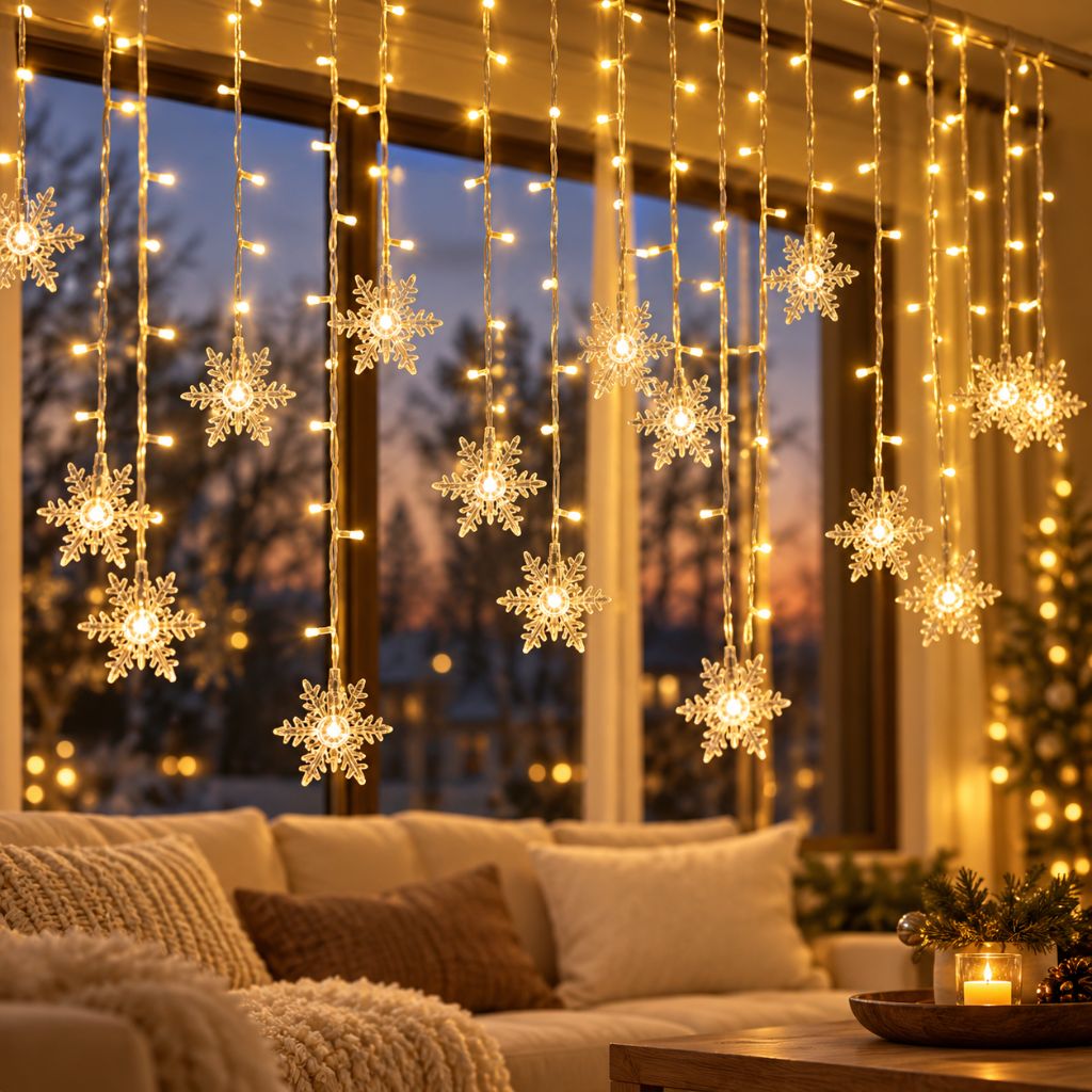 Snowflake LED Christmas Lights with 8 Lighting Modes