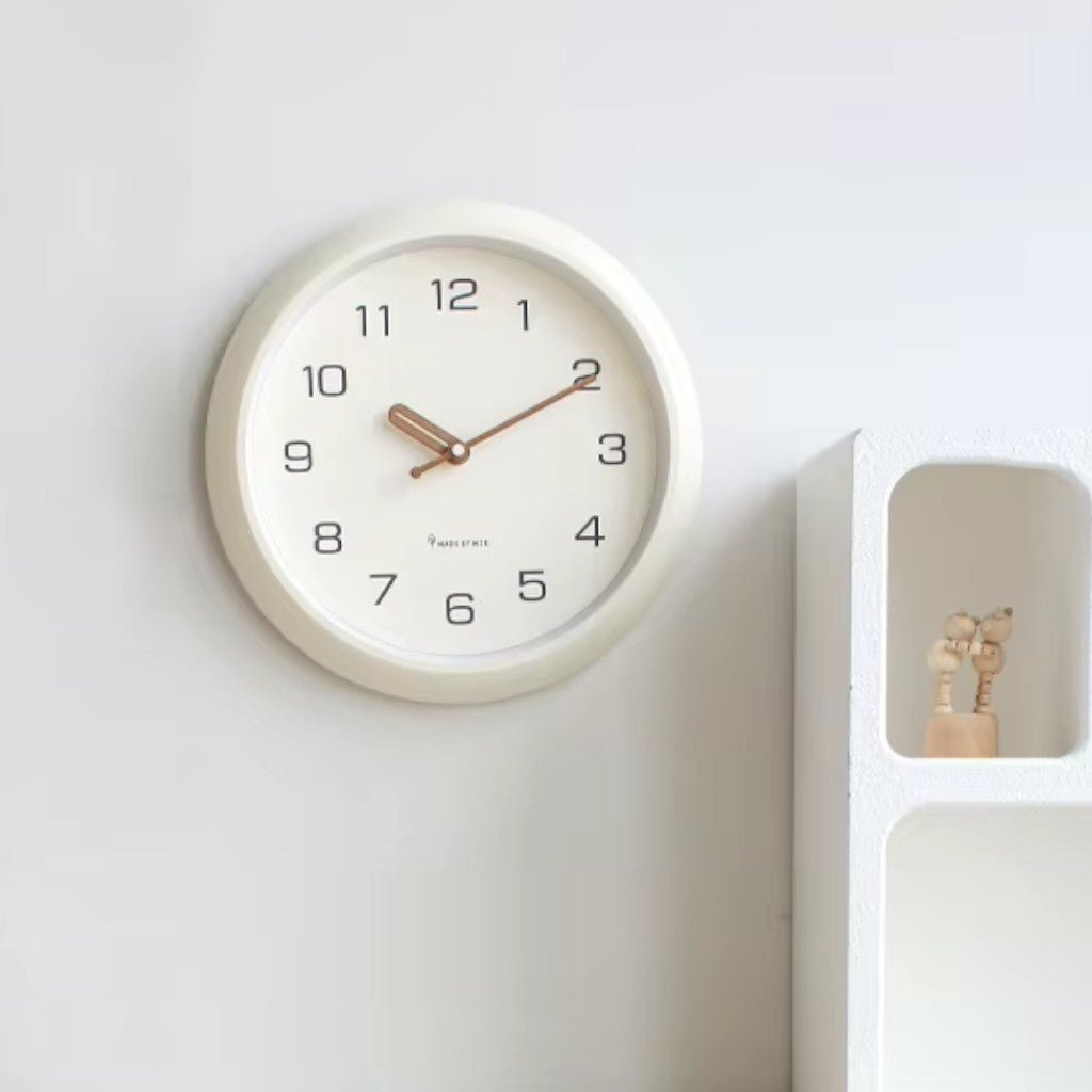 SoftOrb Scandinavian Cream Silent Wall Clock - Lattea Global