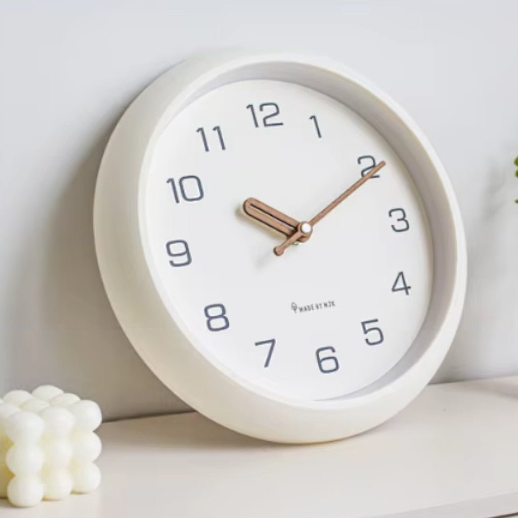 SoftOrb Scandinavian Cream Silent Wall Clock - Lattea Global