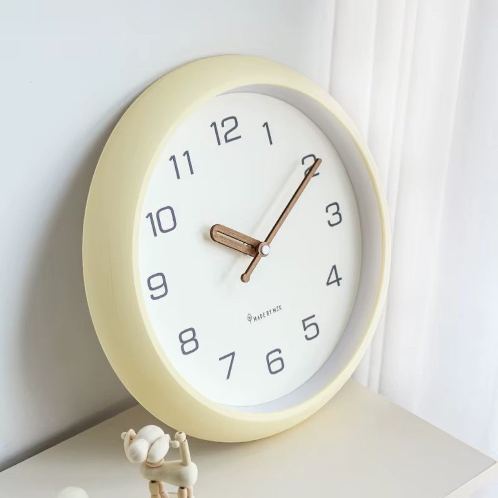 SoftOrb Scandinavian Cream Silent Wall Clock - Lattea Global