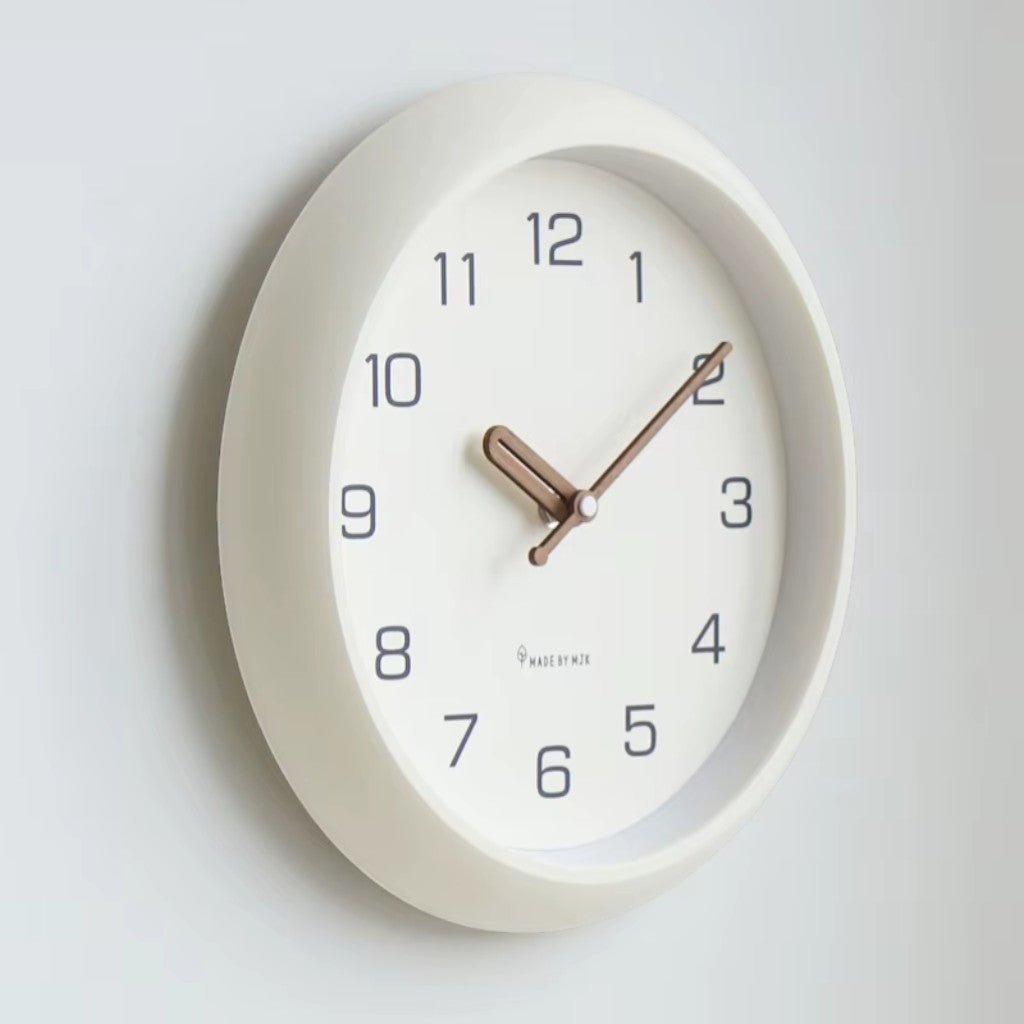 SoftOrb Scandinavian Cream Silent Wall Clock - Lattea Global