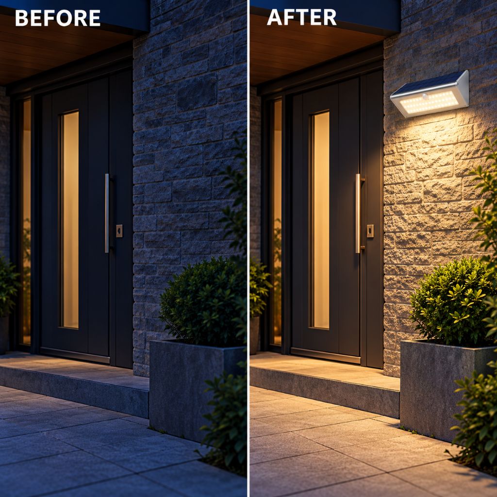 Solar Aluminium LED Outdoor Wall Light with Motion Sensor IP65