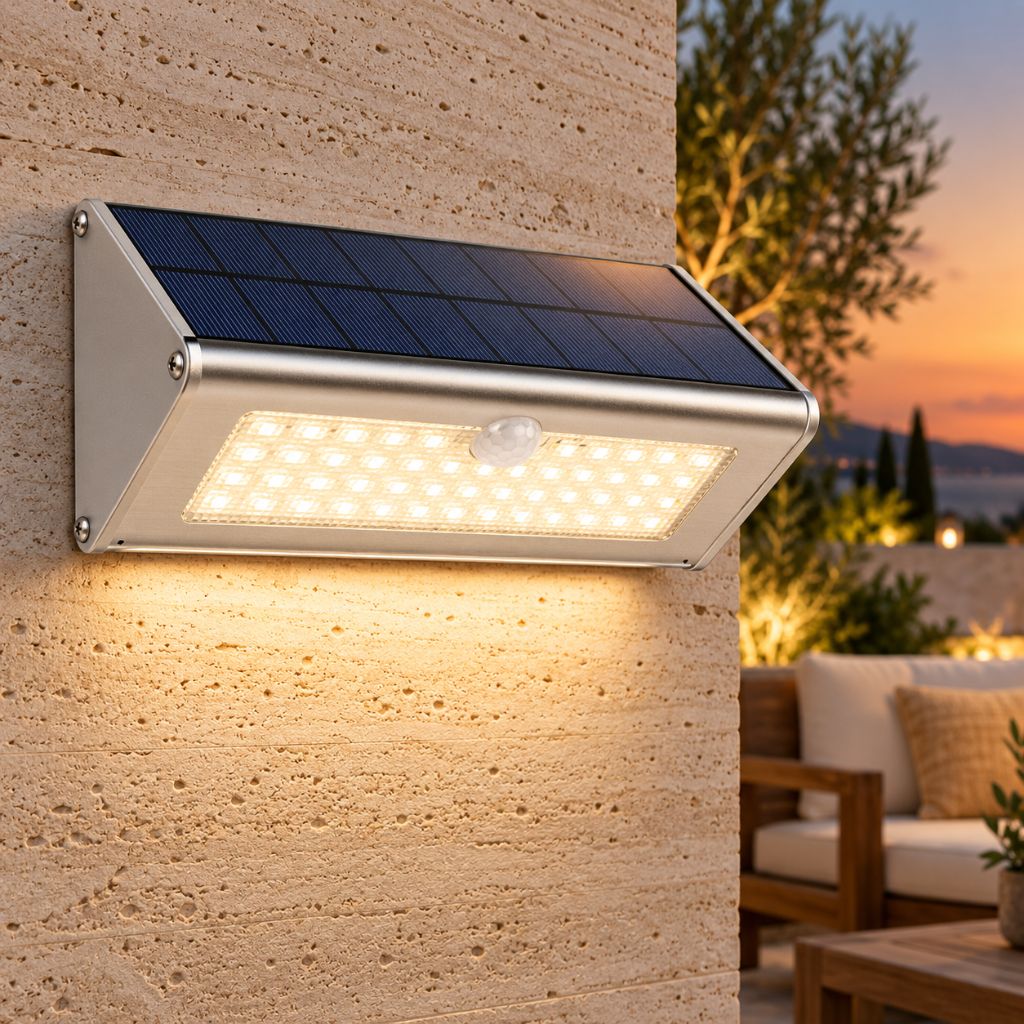 Solar Aluminium LED Outdoor Wall Light with Motion Sensor IP65