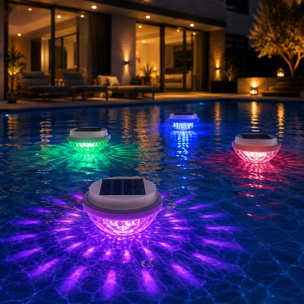 Solar floating pool light rgb ip65 waterproof colour changing lamp – view 3