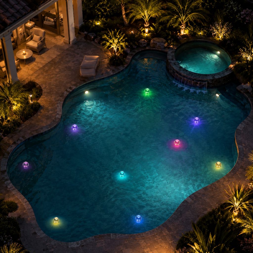 Solar Floating Pool Lights RGB Colour Changing - Waterproof LED Ball