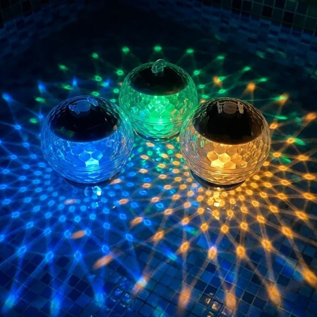 Solar Floating Pool Lights RGB Colour Changing - Waterproof LED Ball - Lattea Global