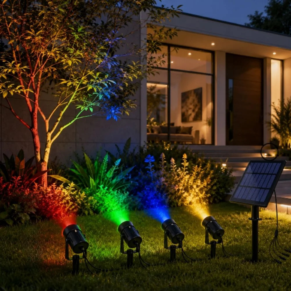 Solar garden spotlights - 4-pack ip65 waterproof led light – view 3