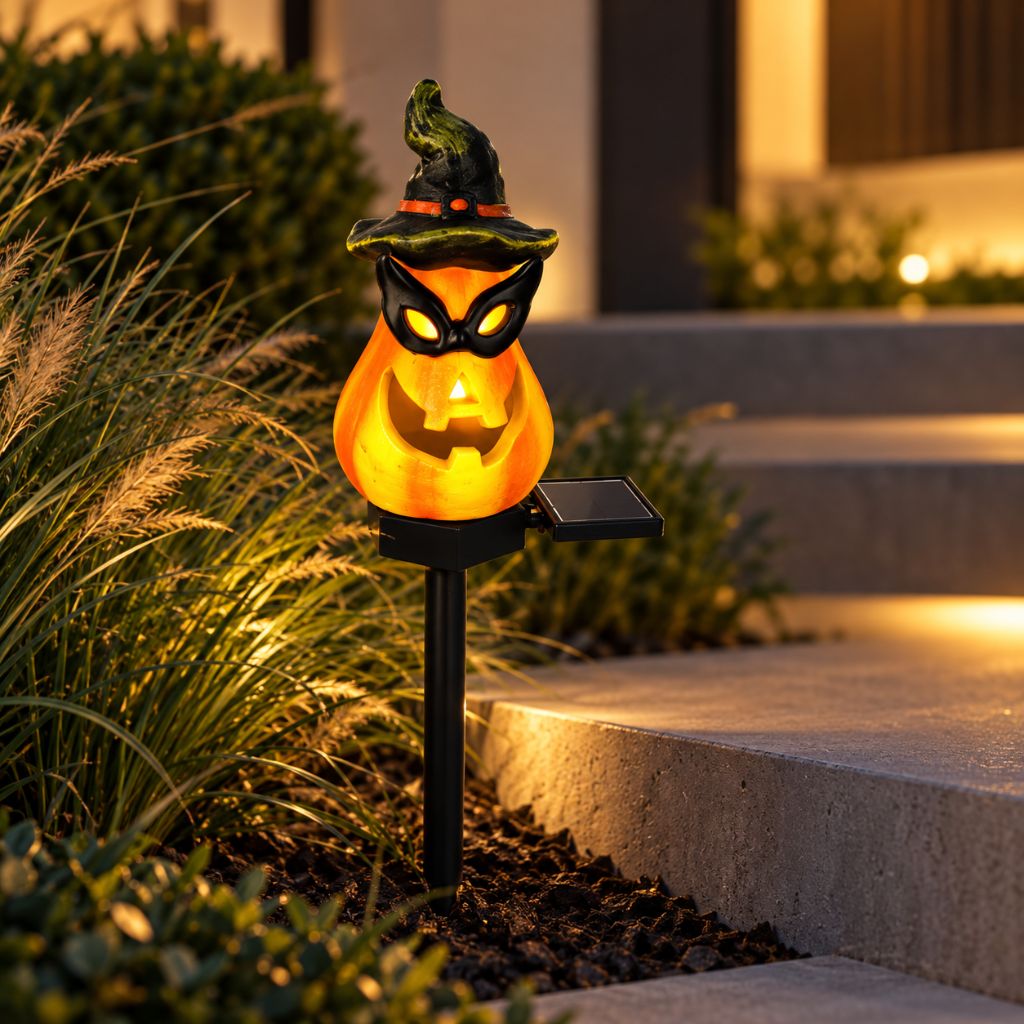 Solar Halloween Pumpkin LED Garden Stake Light IP55