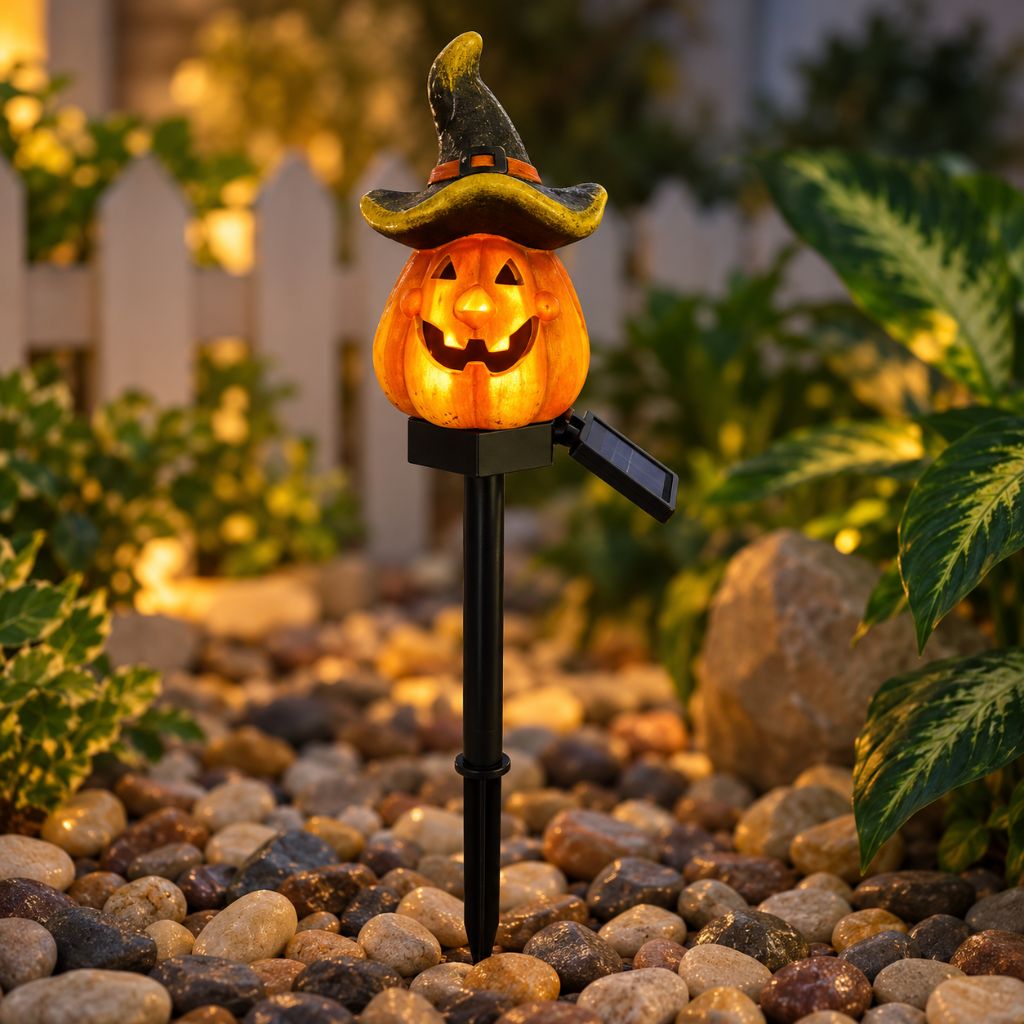 Solar Halloween Pumpkin LED Garden Stake Light IP55
