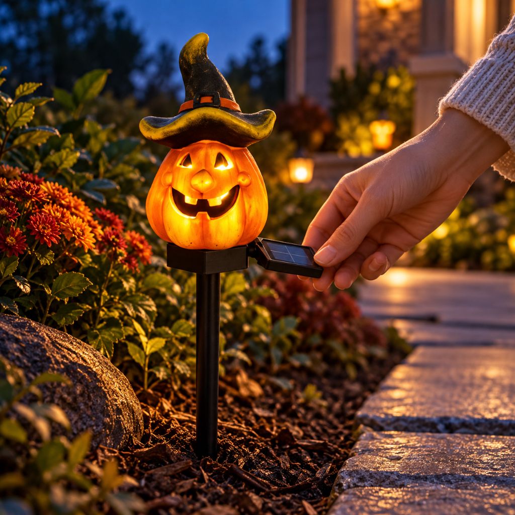 Solar Halloween Pumpkin LED Garden Stake Light IP55