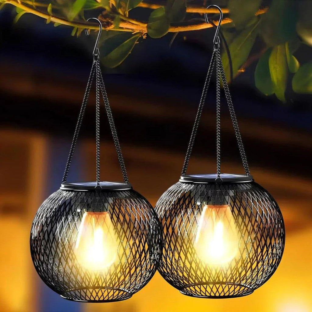 Solar Hanging Lantern Outdoor IP65 Waterproof Auto Sensor