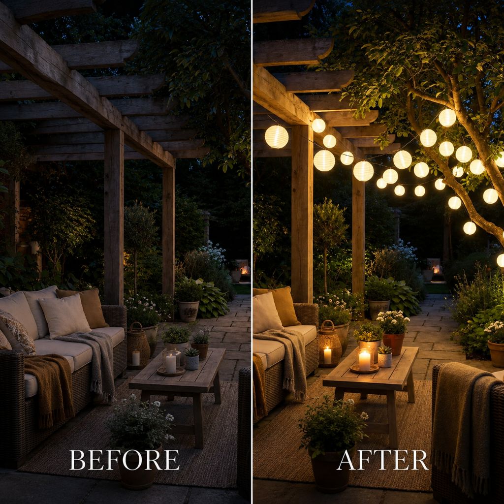 Solar Lantern String Lights IP65 Waterproof Outdoor Garden Patio Decor