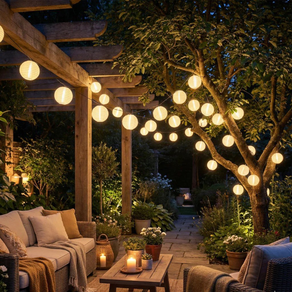 Solar Lantern String Lights IP65 Waterproof Outdoor Garden Patio Decor - Lattea Global