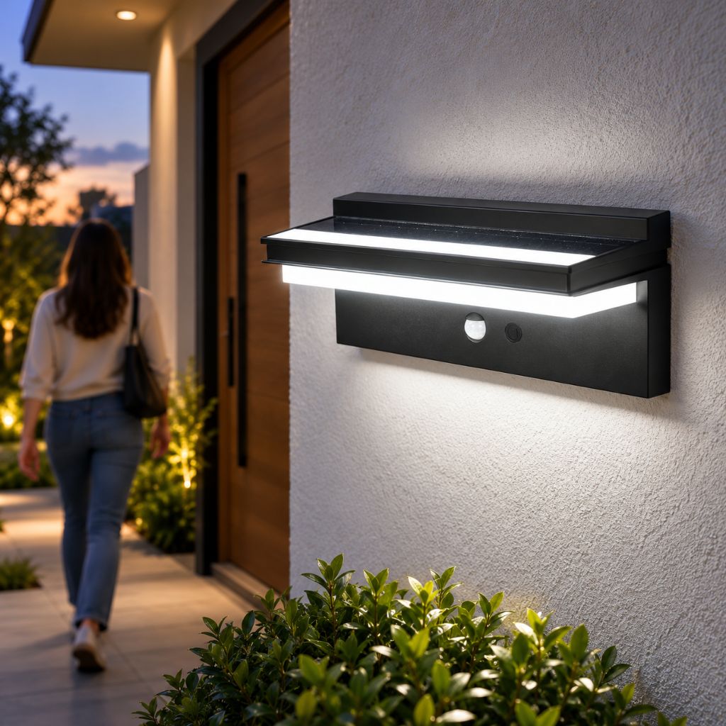 Solar LED Outdoor Wall Light with Motion Sensor and 4 Modes