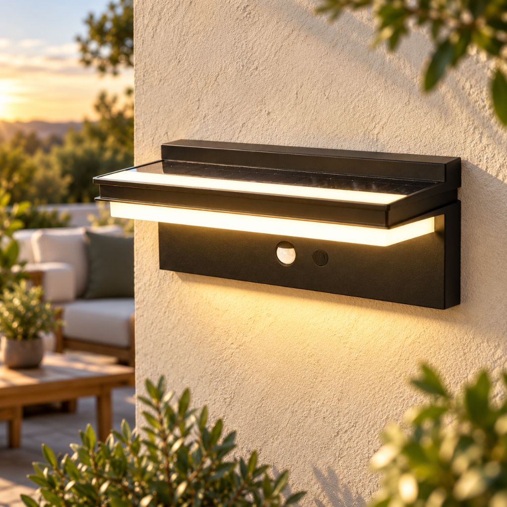 Solar LED Outdoor Wall Light with Motion Sensor and 4 Modes