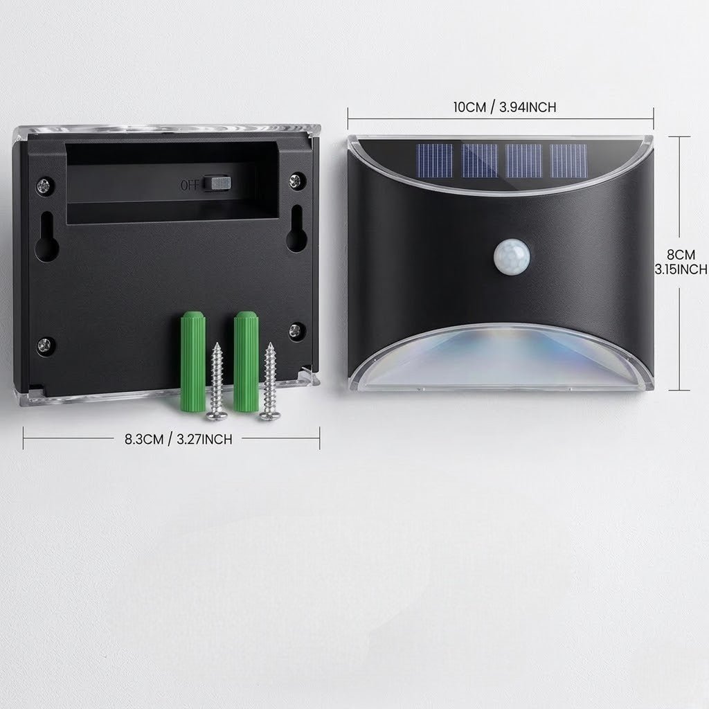 Solar Outdoor Garden Wall Light PIR Motion Sensor IP65 Waterproof Lamp - Lattea Global