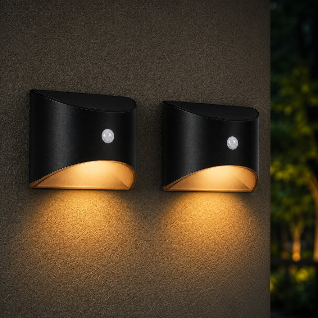 Solar Outdoor Garden Wall Light PIR Motion Sensor IP65 Waterproof Lamp